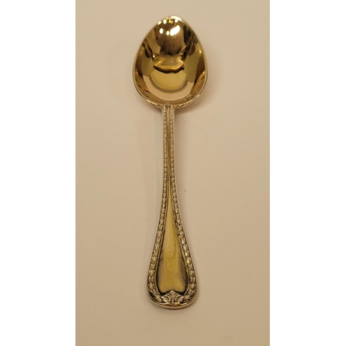 166 - A MIXED SILVER LOT; includes: (i) A 19th Century French gilt silver sugar spoon & tongs set, each wi... 