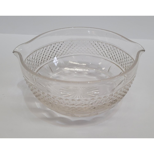 169 - A MIXED ANTIQUE GLASS LOT; includes; (i) A 19TH CENTURY IRISH CUT GLASS ‘FINGER BOWL’, with double s... 