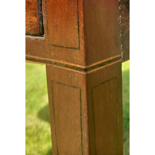 176 - A GOOD QUALITY MAHOGANY DROP LEAF PEMBROKE TABLE, with a single drawer to one end having brass swing... 