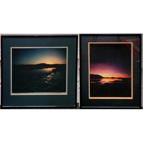 187 - RICHARD HAUGHTON, WEST OF IRELAND SUNSETS. A pair of colour photographic print, inscribed to the mou... 