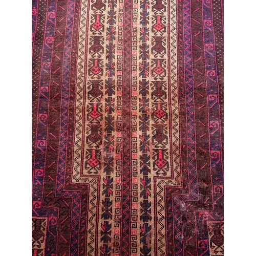 217 - A PERSIAN PRAYER RUG, material: hand spun wool with natural organic dyes; design: this rug features ... 