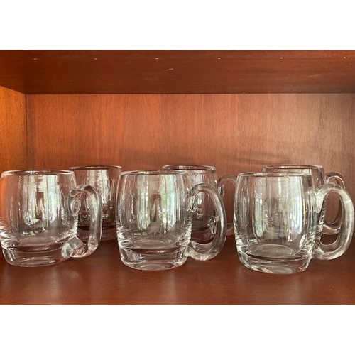 233 - A SET OF 6 KOSTA BODA SWEDISH GLASS BEER TANKARDS, nice heavy glassware – ideal for end of summer dr... 