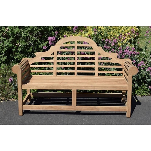 240 - A TEAK LUTYENS GARDEN BENCH, based on one of the creations of renowned architect Sir Edwin Lutyens, ... 