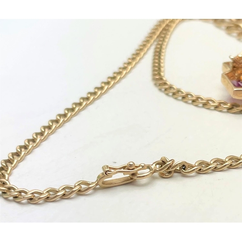 29 - AN INCREDIBLE 14CT SOLID GOLD RUBY & DIAMOND STATEMENT PENDANT & CHAIN, the pendant is made up of ba... 