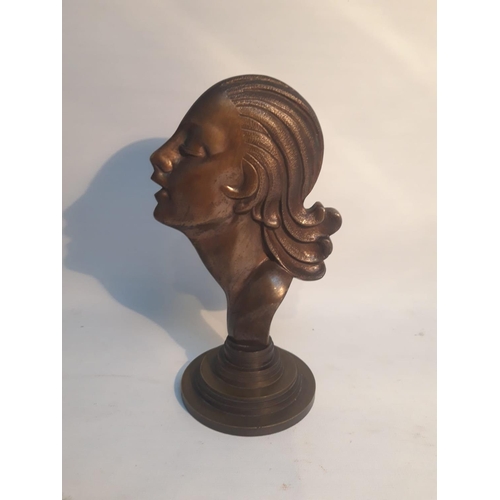 32 - AFTER D.H. CHIPARUS, SIDE PROFILE OF A WOMAN, an Art Deco bronze piece, circa 1930, great colour & p... 