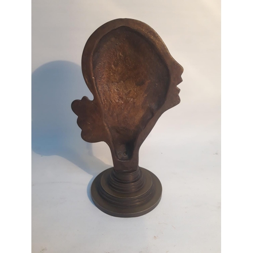 32 - AFTER D.H. CHIPARUS, SIDE PROFILE OF A WOMAN, an Art Deco bronze piece, circa 1930, great colour & p... 