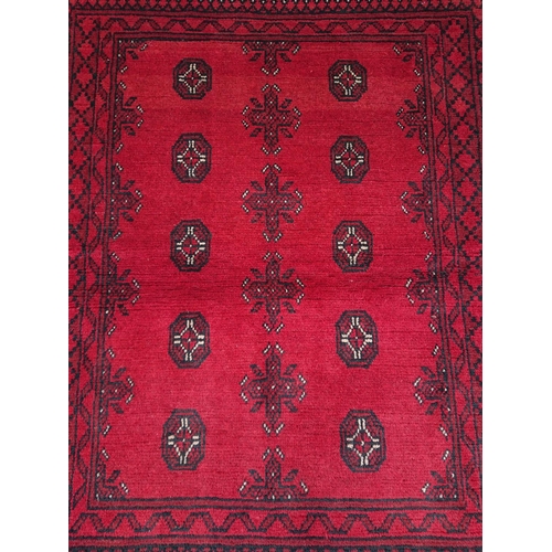 60 - A TRADITIONAL AFGHAN TURKMAN RUG, material: hand spun wool with natural organic dyes; design: this r... 