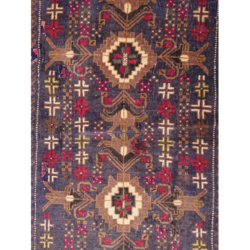 61 - A TRADITIONAL PERSIAN BELOUCH RUG, material: hand spun wool with natural organic dyes; design: this ... 