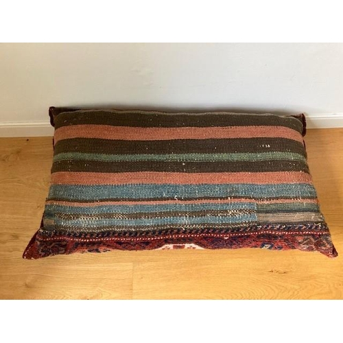 75 - A GOOD QUALITY PERSIAN RUG CUSHION, this handwoven cushion was purchased by the current owner in Teh... 