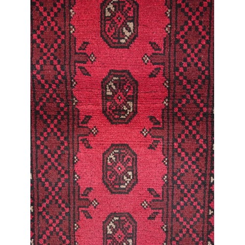 88 - A TRADITIONAL AFGHAN TURKMAN RUNNER RUG, material: hand spun wool with natural organic dyes; design:... 