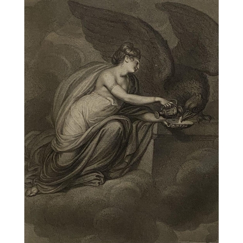 114 - AFTER RICHARD COSWAY RA (British, 1742-1821), ‘HEBE’, monochrome print reproduction, inscribed below... 