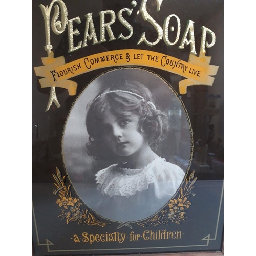 121 - A VINTAGE ‘PEARS SOAP’ ADVERTISING MIRROR, reading ‘Pears Soap flourish commerce & let the country l... 