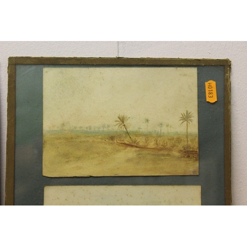 153 - A PAIR OF FRAMED WATERCOLOURS, (i) & (ii) 'SCENES ON THE NILE', seven watercolour images in total, p... 