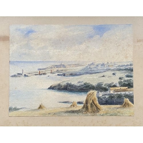 155 - A GILT FRAMED 19TH CENTURY WATERCOLOUR, “COASTLINE”, watercolour on paper, 31cm x 23cm approx. image... 