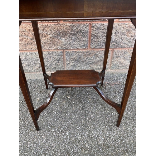 17 - A GEORGIAN MAHOGANY INALID OCCASSIONAL TABLE, with satinwood cross-banding and ornate central inlay ... 