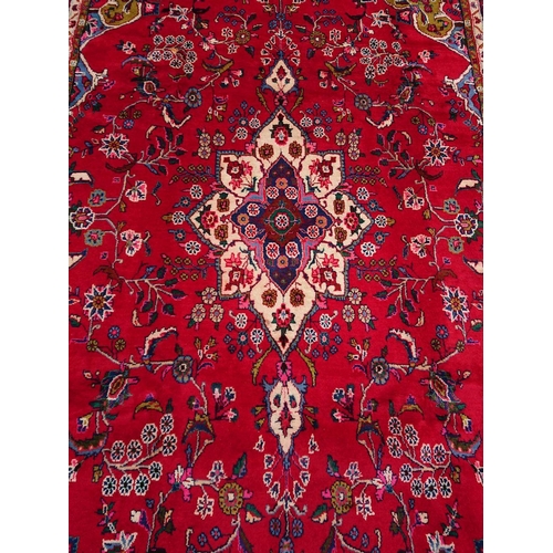 25 - A LARGE KASHAN PERSIAN RUG, material: hand spun wool with natural organic dyes; design: this rug fea... 