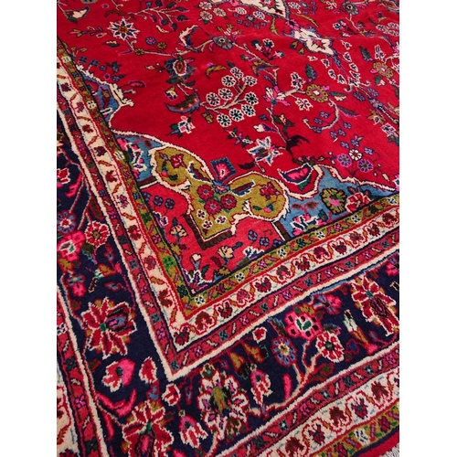 25 - A LARGE KASHAN PERSIAN RUG, material: hand spun wool with natural organic dyes; design: this rug fea... 