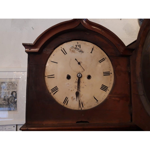 39 - A GEORGIAN IRISH MAHOGANY LONGCASE CLOCK, signed Mullins Dublin. Centre with date aperture and windi... 