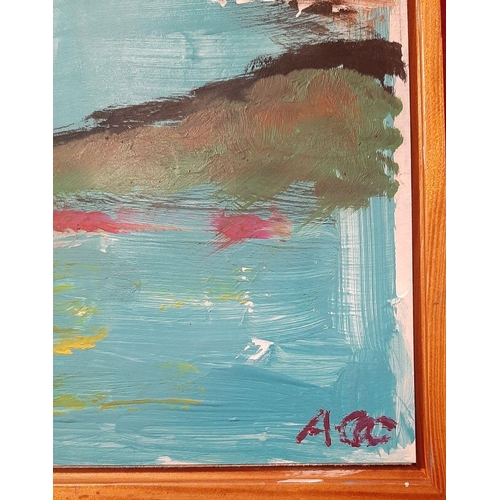 62 - ANNE QUIRKE CAHILL (Irish, 20th Century), “THE COAST IS CLEAR”, acrylic on board, signed with initia... 