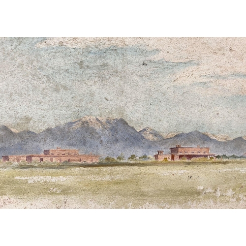 71 - IRISH SCHOOL, EARLY 20TH CENTURY, “LANDSCAPE WITH MOUNTAINS”, oil on board, 14in x 7.5in approx. boa... 