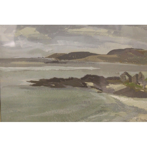 94 - J.F. TAWS (Irish, 20th Century), 'HOW COVE IN KINSALE EIRE', mixed medium watercolour and oil, signe... 