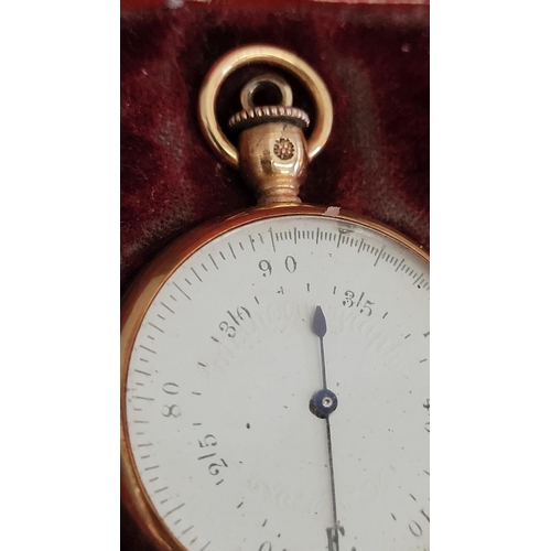 100 - A CASED GOLD POCKET THERMOMETER/’AUTOTHERMOGRAPHE’, late 19th / early 20th century piece, once engag... 