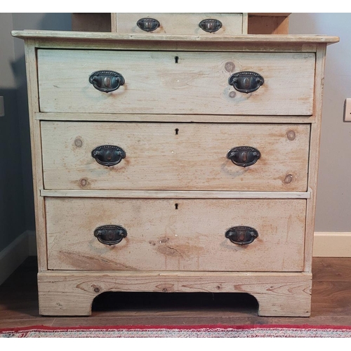 109 - A GOOD QUALITY VINTAGE PINE DRESSING UNIT, with a raised swing mirror to the back with a single draw... 