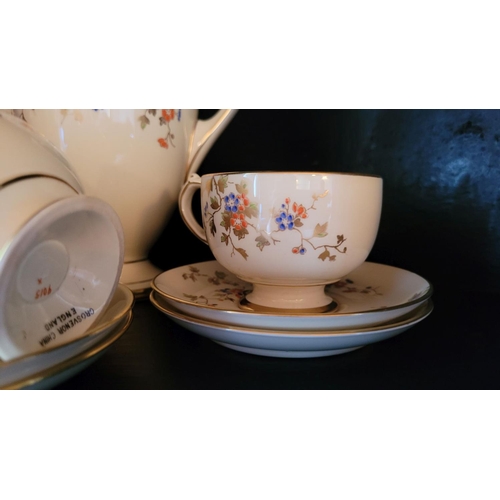 122 - A GROSVENOR CHINA COFFEE SET, with nice floral pattern, comes with 6 cups, 6 saucers, sugar bowl, ju... 