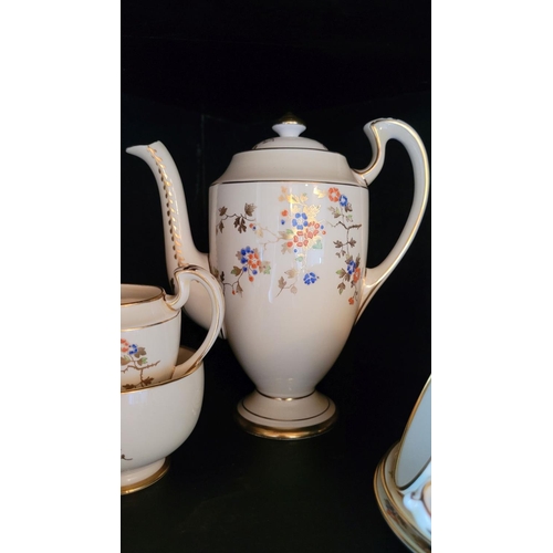 122 - A GROSVENOR CHINA COFFEE SET, with nice floral pattern, comes with 6 cups, 6 saucers, sugar bowl, ju... 