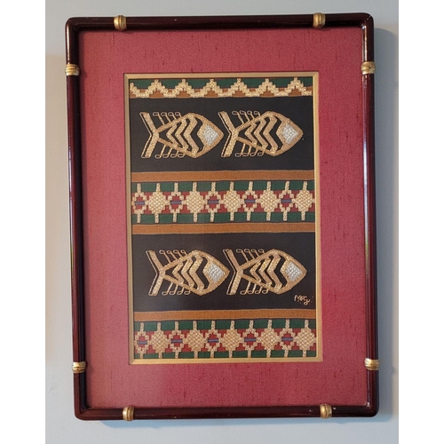 134 - TWO FRAMED EMBROIDERY PIECES, (i) A contemporary Chinese embroidery, dated 2006, 35cm x 35cm frame, ... 