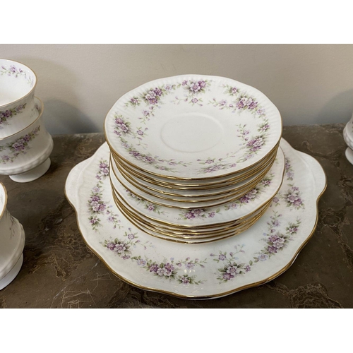 178 - A VINTAGE STAFFORDSHIRE FINE BONE CHINA TEA SET, hand decorated in the Elizabethan pattern, to inclu... 