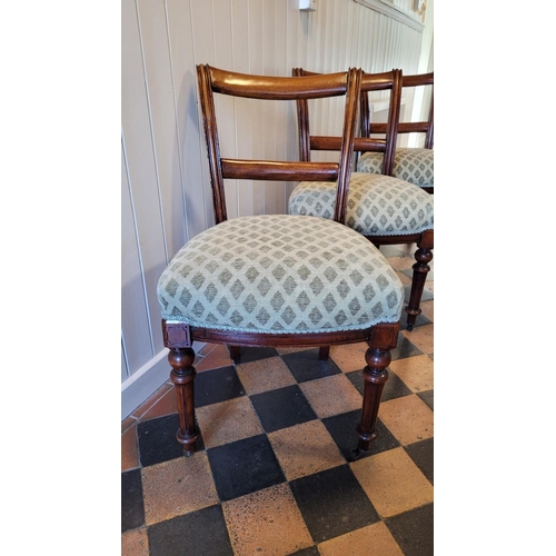 226 - A SET OF THREE VICTORIAN CHAIRS, each with a stuffed over padded seat with trim, the back with a pai... 