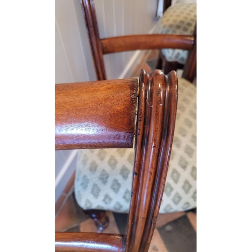 226 - A SET OF THREE VICTORIAN CHAIRS, each with a stuffed over padded seat with trim, the back with a pai... 