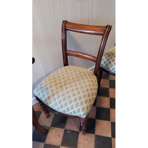 226 - A SET OF THREE VICTORIAN CHAIRS, each with a stuffed over padded seat with trim, the back with a pai... 