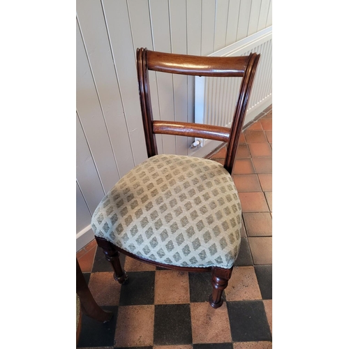 226 - A SET OF THREE VICTORIAN CHAIRS, each with a stuffed over padded seat with trim, the back with a pai... 