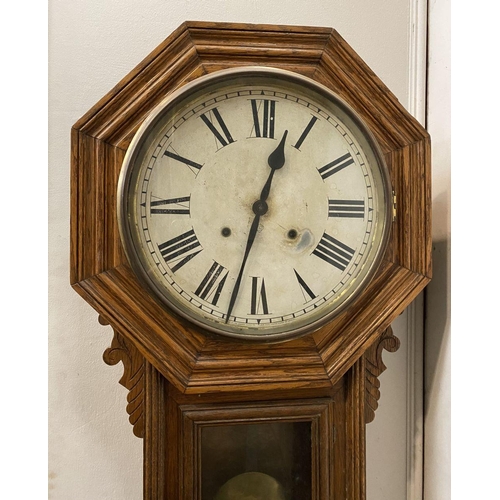 24 - A FINE AMERICAN ANSONIA WALL CLOCK, with white dial, roman numerals to clock face, reading ‘Manufact... 