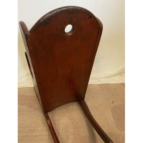 265 - AN RARE ANTIQUE IRISH PINE CHILDS ROCKING CHAIR, in very good condition.