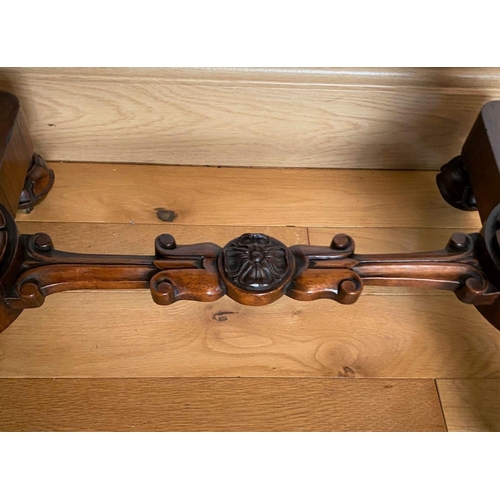 32 - A WILLIAM IV ROSEWOOD SIDE TABLE, with draughts board inlaid to interior, one drawer, supported by d... 