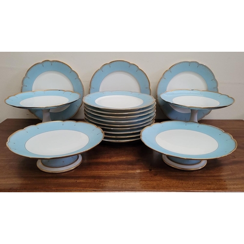 327 - A PRETTY HAVILAND & CO LIMOGES CAKE SERVING SET, includes 2 tall cake plates, 2 low rise cake plates... 