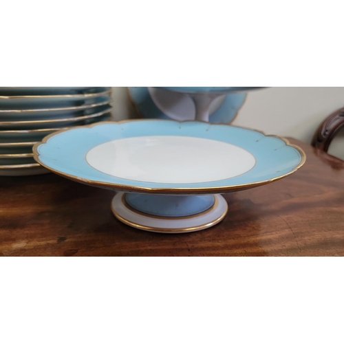 327 - A PRETTY HAVILAND & CO LIMOGES CAKE SERVING SET, includes 2 tall cake plates, 2 low rise cake plates... 