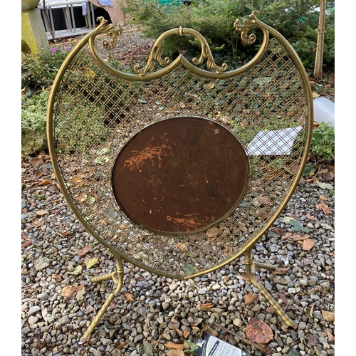 36 - A 19TH CENTURY UNIQUE MIRRORED FIRESCREEN, of cartouche/crest form, with circular bevelled glass to ... 