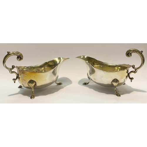 37 - A PAIR OF SILVER SAUCE BOATS, Maker S Blanckensee & Son Ltd, Frederick Street & Great Hampton Street... 