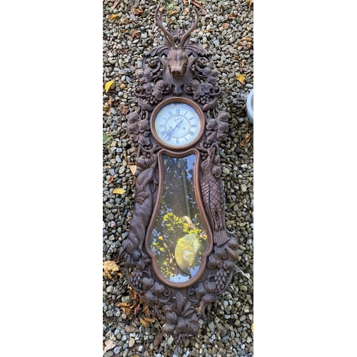 50 - A RARE BLACK FOREST DOUBLE-WEIGHT VIENNA WALL CLOCK, the white enamelled dial with black Roman numer... 