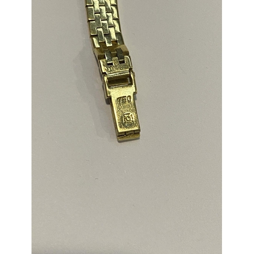 8 - A VINTAGE ROLEX PRECISION 18CT GOLD LADIES WRISTWATCH, with chain delicate chain link strap, Marked ... 