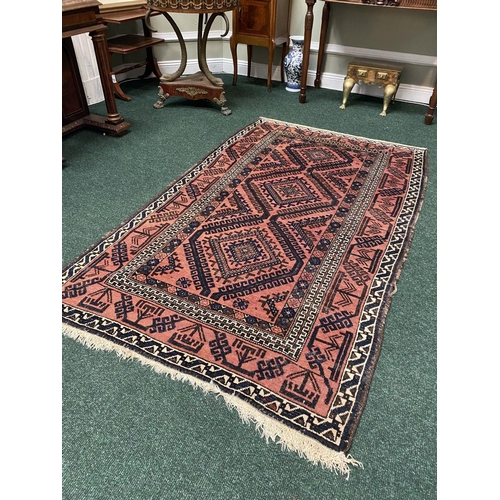 82 - A VERY GOOD QUALITY ANTIQUE TRI-MEDALLION AFSHAR PERSIAN FLOOR RUG, with multiple borders & a geomet... 