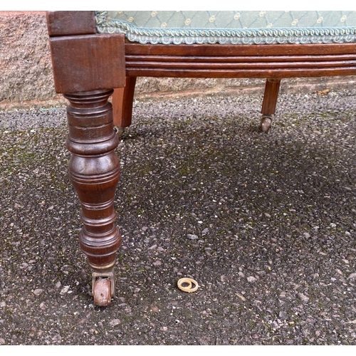 90 - A PAIR OF FINE VICTORIAN MAHOGANY ARMCHAIRS, upholstered with button back atop carved back splat, wi... 