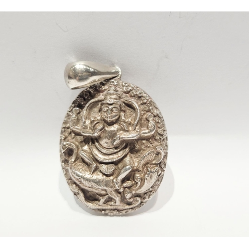 49 - A VERY FINE LATE 19TH CENTURY SILVER MOURNING LOCKET, unmarked silver, with the design to the front ... 