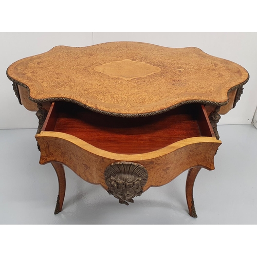 1 - AN EXCEPTIONAL 19TH CENTURY MARQUETRY INLAID BIRDS-EYE MAPLE ORMOLU MOUNTED LIBRARY / CENTRE TABLE, ... 