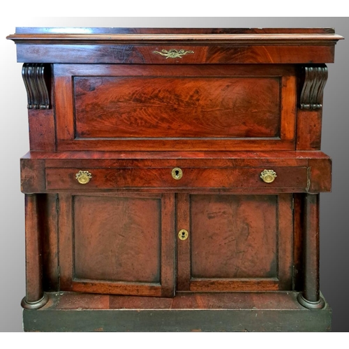 112 - A 19TH CENTURY SUBSTANTIAL SECRETAIRE DESK, this antique piece of furniture is of great quality. The... 