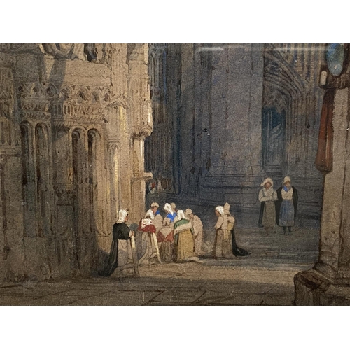 139 - SAMUEL GILLESPIE PROUT (British, 1822-1911), “RATISBON CATHEDRAL”, watercolour on wove paper. Simila... 